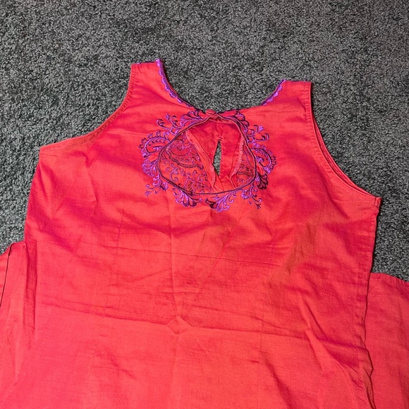 🔶 Orange Cloth Dress with Purple Embroidery 💜 - Picture 4 of 6